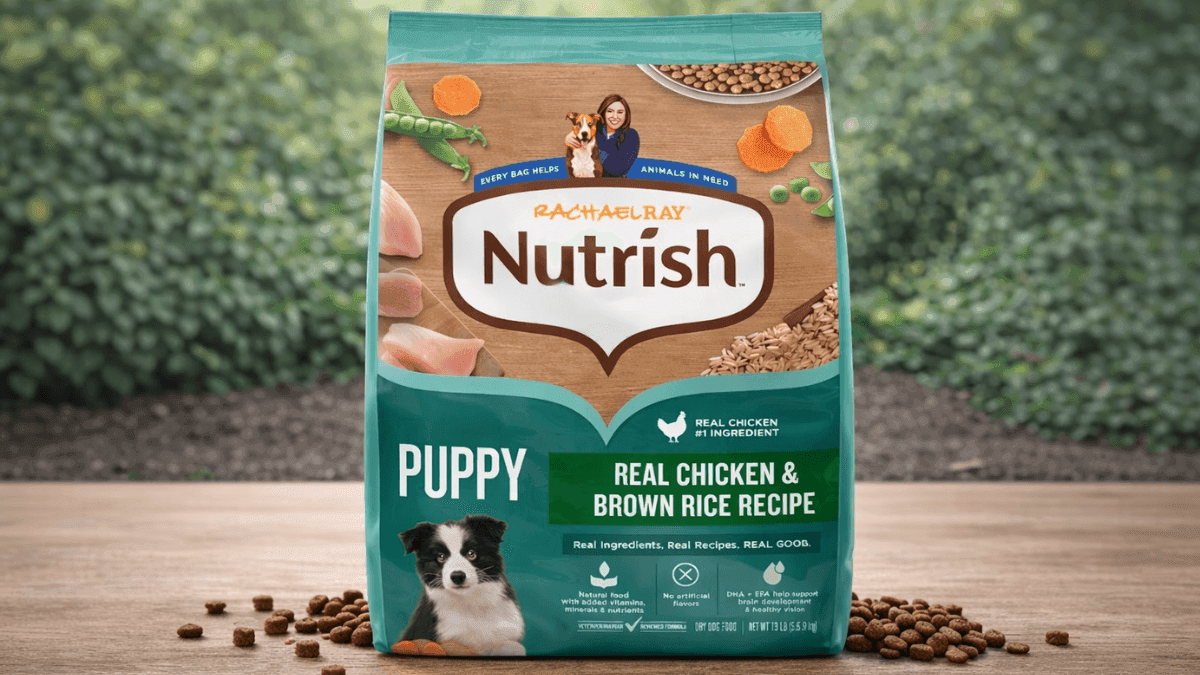 Rachael Ray Nutrish dry dog food chicken and veggie formula bag