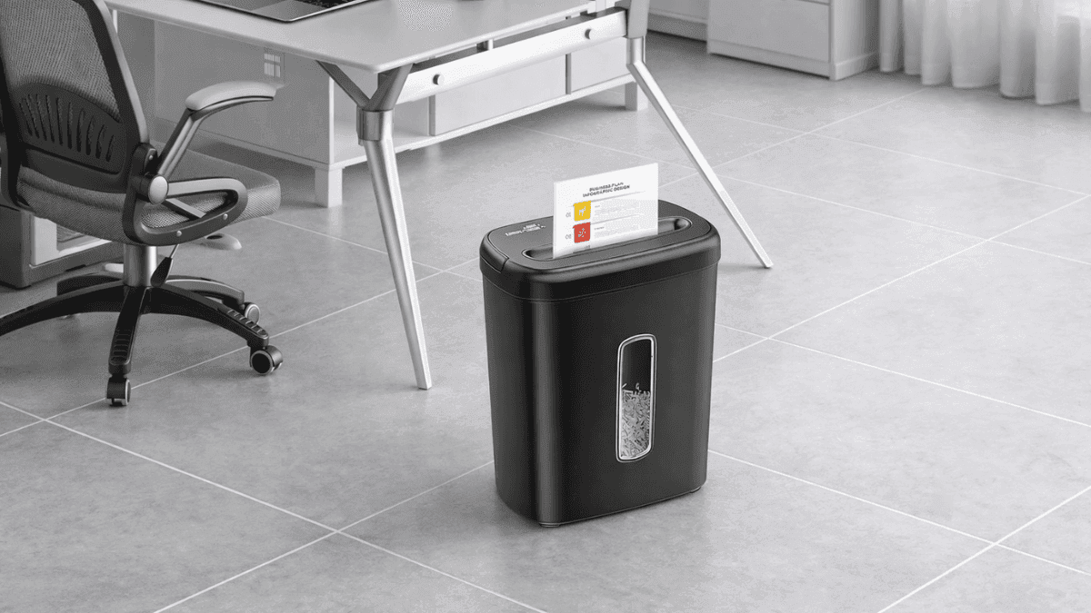 Amazon Basics High Security Cross Cut Paper and Credit Card Shredder designed for home office document security