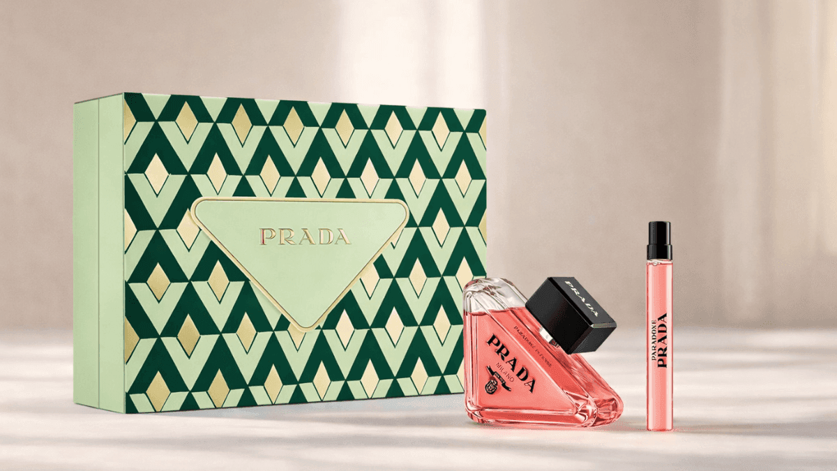 Prada Paradoxe Intense Eau de Parfum luxury perfume bottle with iconic triangular design