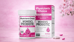 Physician's CHOICE Probiotics for Women 50 billion CFU bottle with capsules displayed on white background
