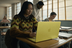 Apple MacBook Neo concept laptop on desk showing slim design and Retina display