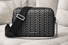 Michael Kors Women's Bryant Crossbody bag in brown leather with double zip compartments and chain strap