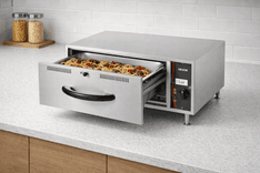 VEVOR Commercial Electric Warming Drawer stainless steel unit in kitchen setup